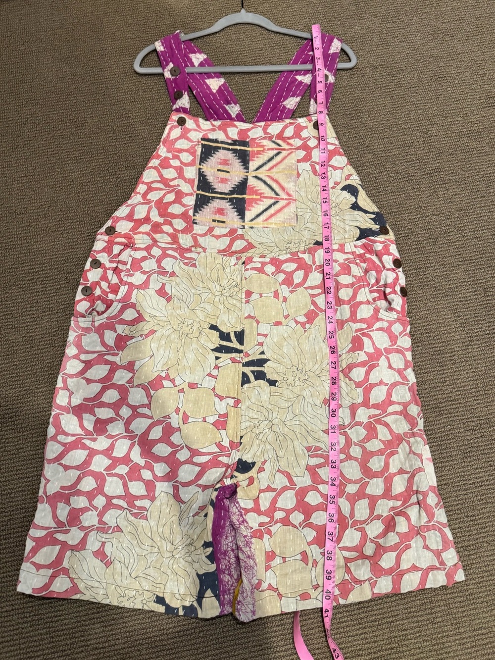 EARTHBOUND TRADING CO Patchwork Quilted Overalls - Picture 13 of 15